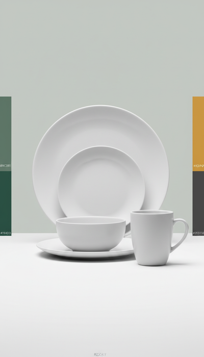 Matte White Ceramic Dinnerware Set