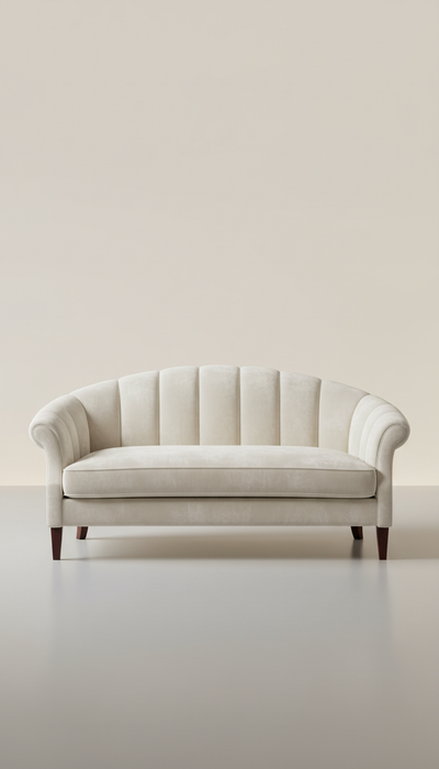 Ivory Silk Velvet Sofa